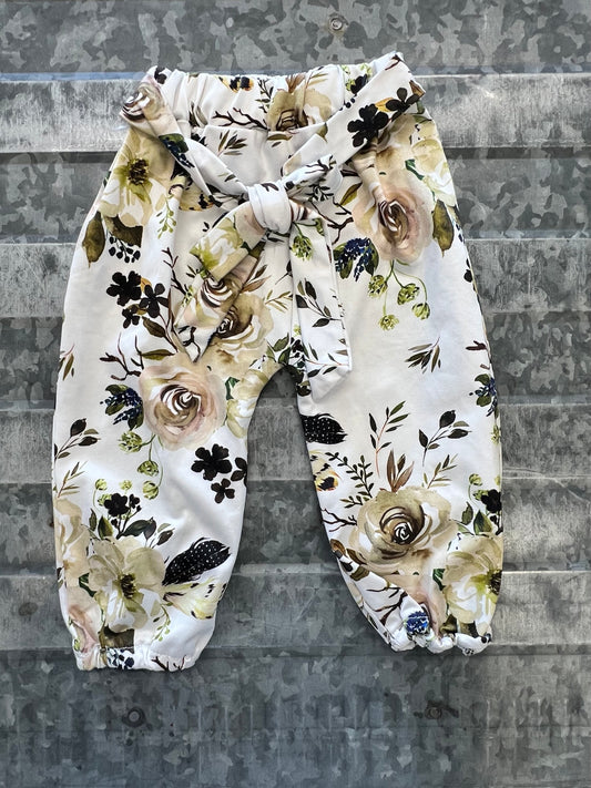 Floral Tie Pants - 3/6M