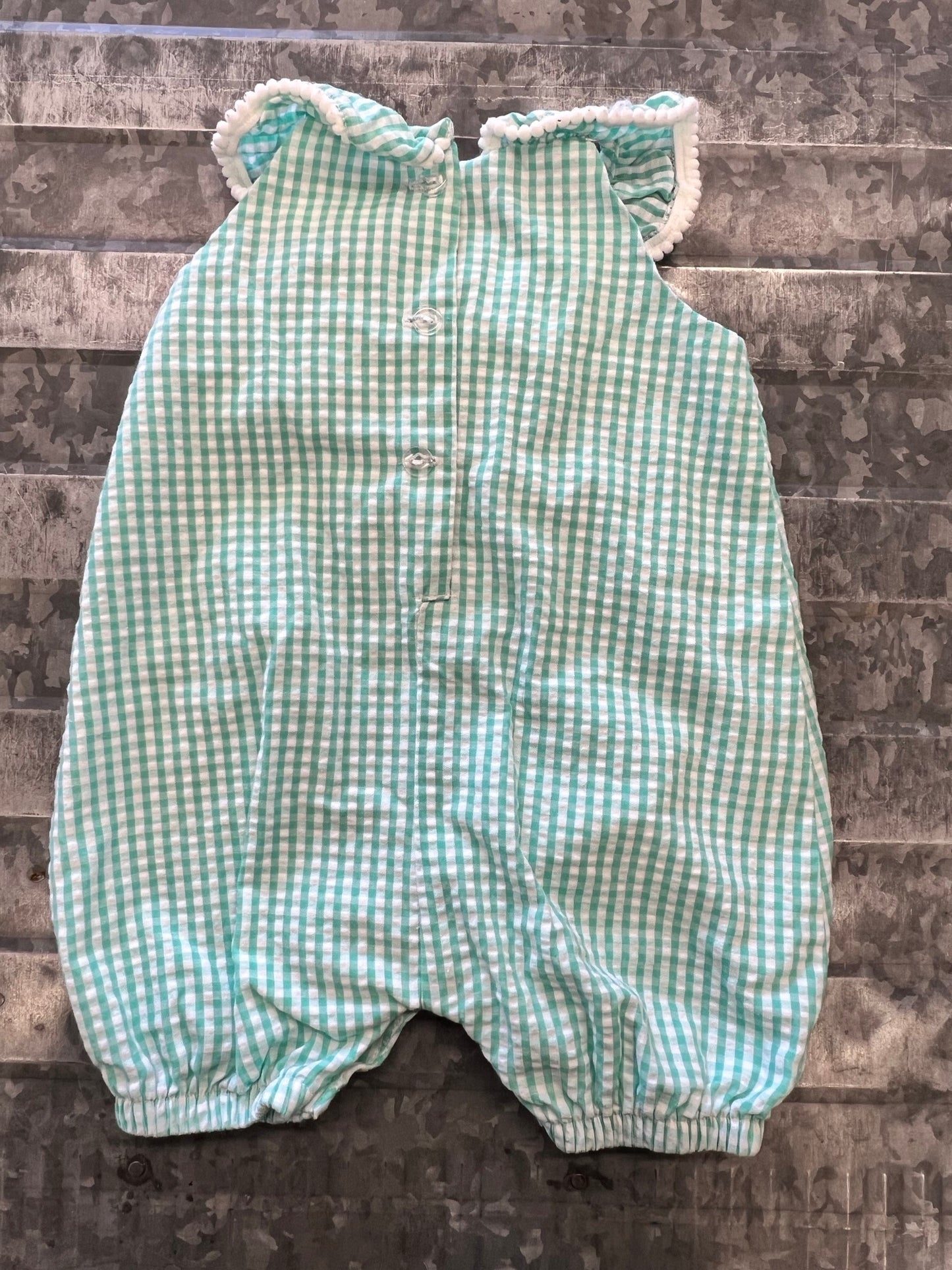 Rare Editions Plaid Romper - 3/6M
