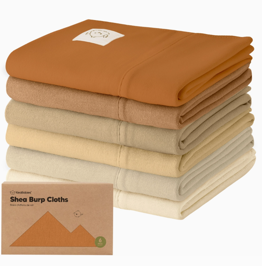 KeaBabies 6-Pack Shea Burp Cloths