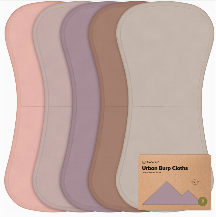 KeaBabies 5-Pack Urban Burp Cloths