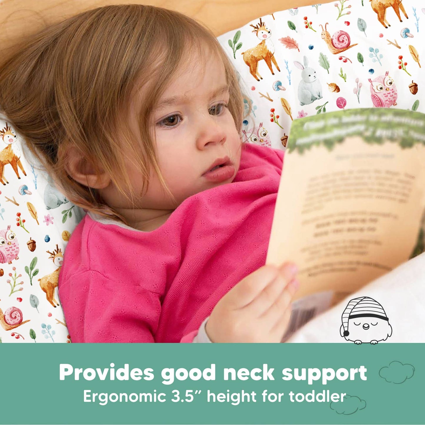 Toddler Pillow With Case - Forestland