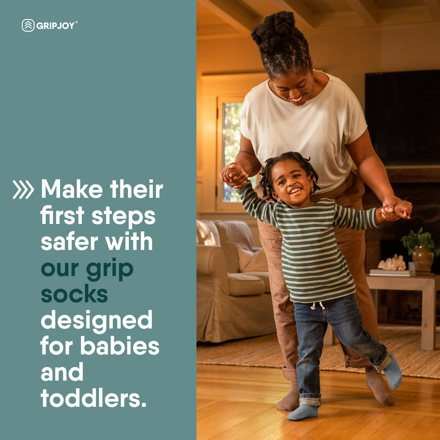 Green/Blue/Maroon Grip Socks for Toddlers & Kids - 4 pairs