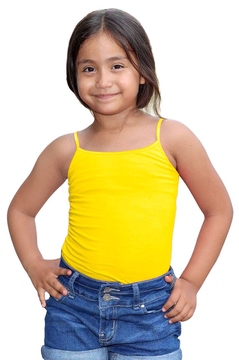 GKT-16058B Girl's Solid Cami Tank Soft Cotton Lycra