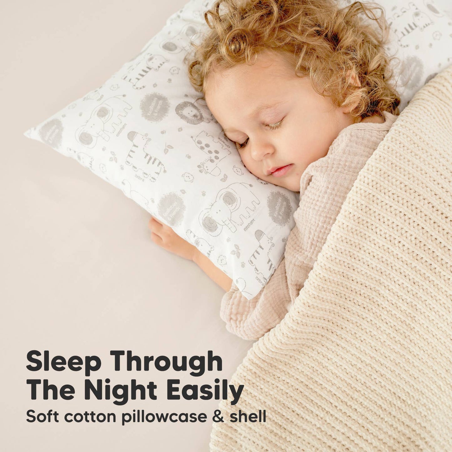 Toddler Pillow With Case - Safari