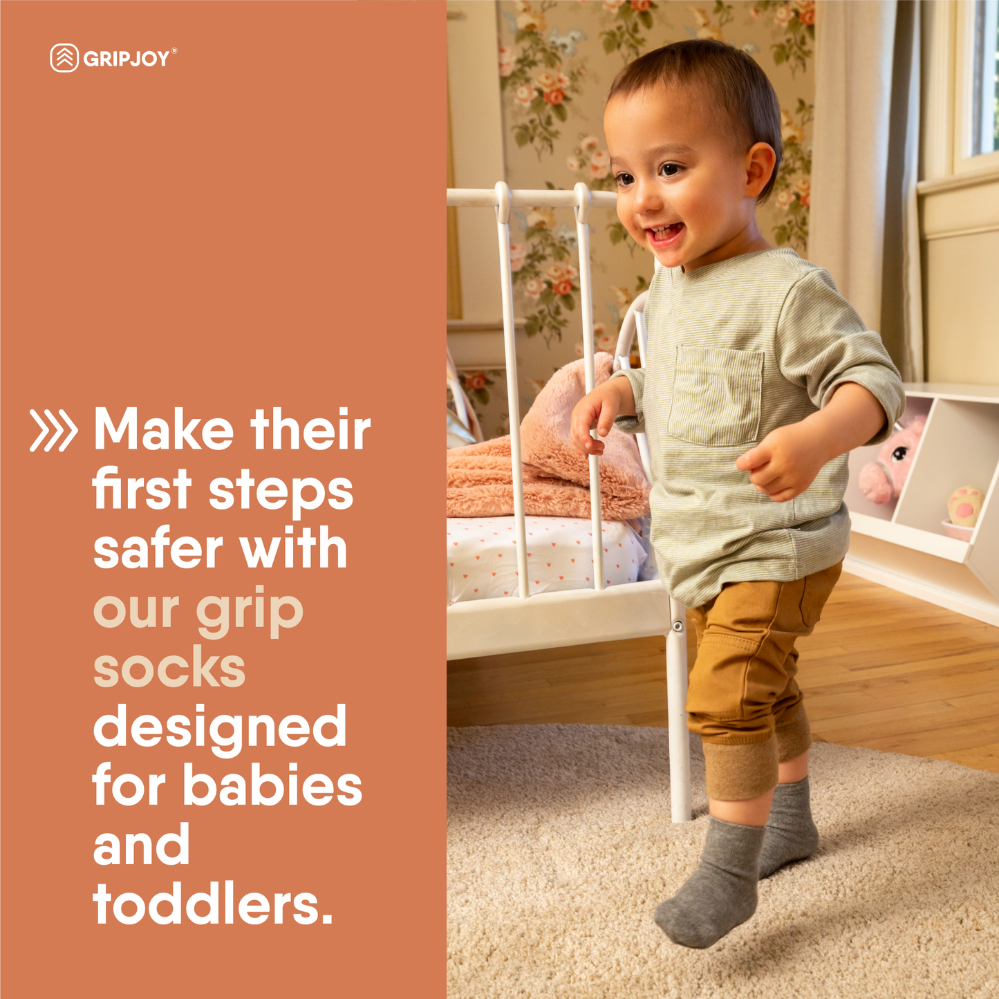 Blue/Black/Grey Grip Socks for Toddlers & Kids - 4 pairs