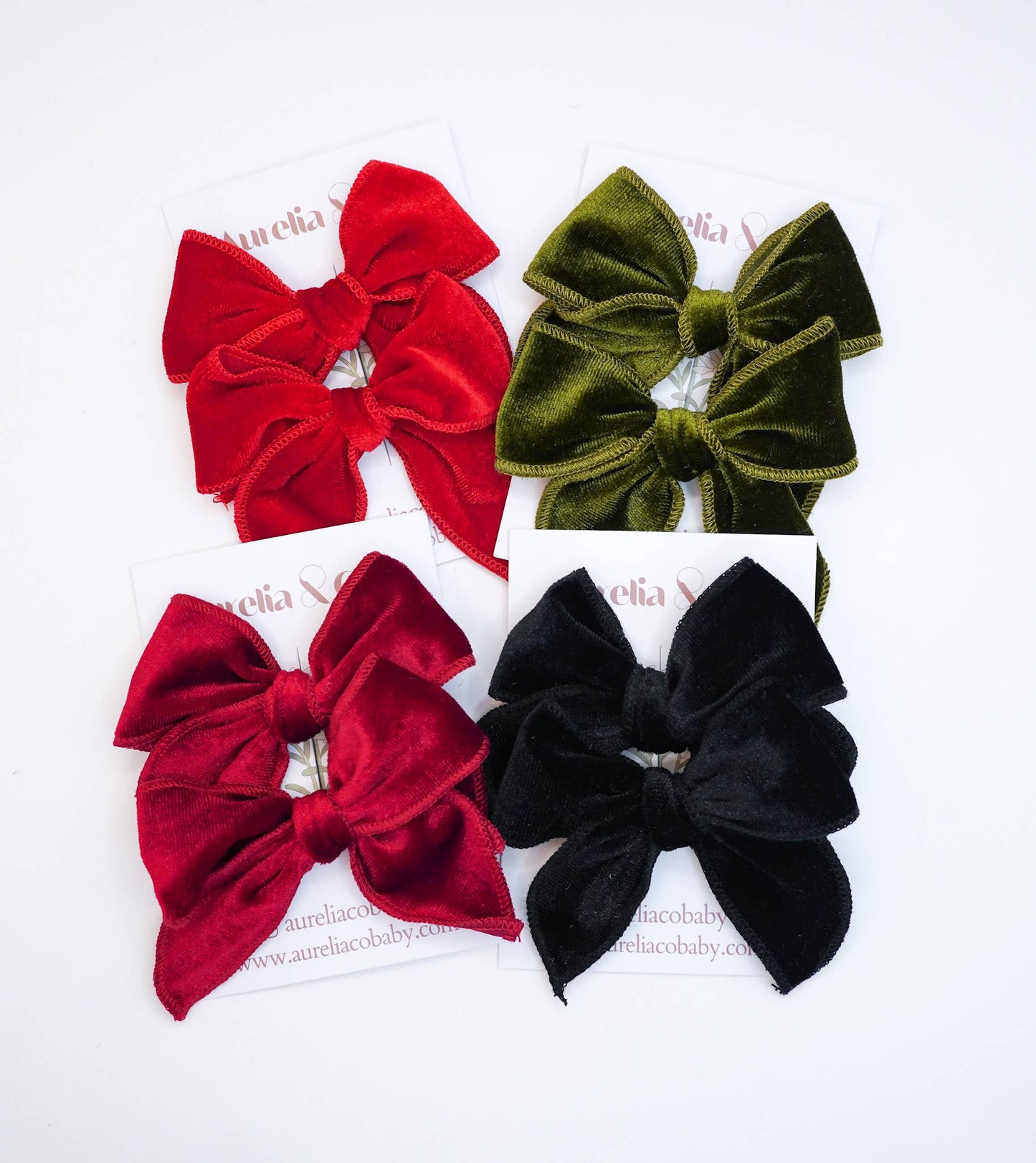Luxe Velvet Fable Hair Bows for Holiday Christmas 2025