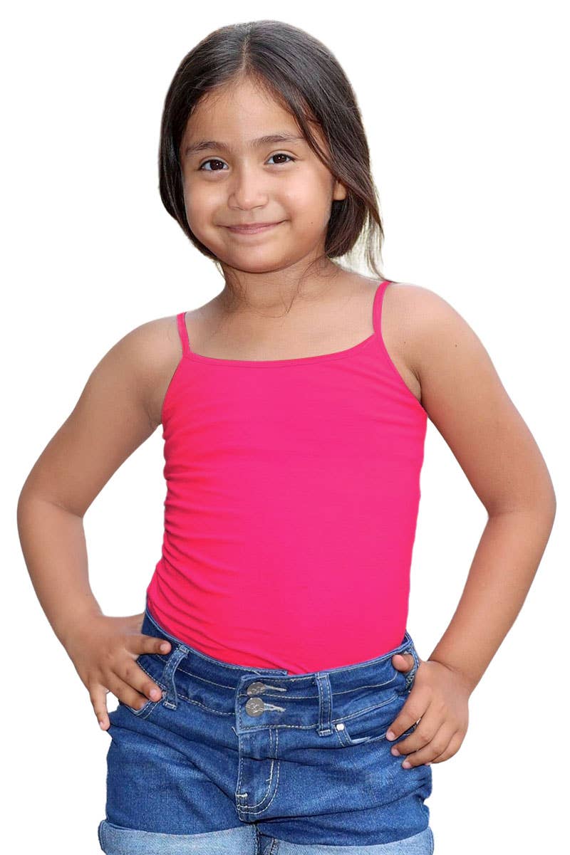 GKT-16058B Girl's Solid Cami Tank Soft Cotton Lycra