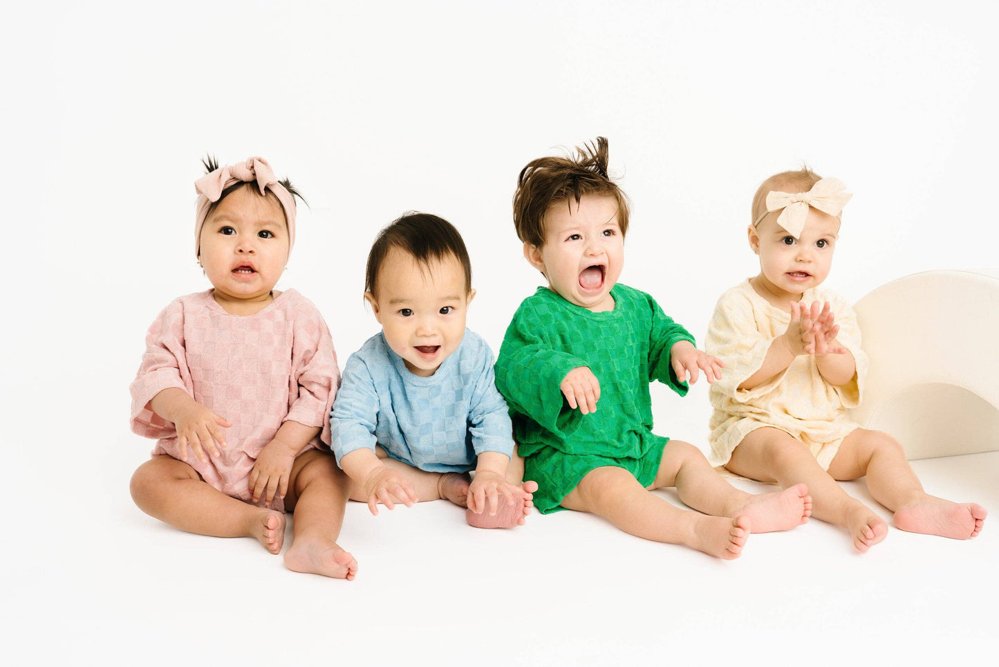 Sandy Checkered Terry Slouchy Set