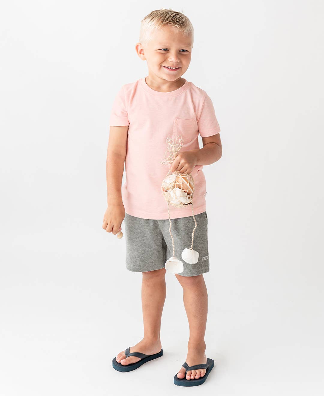 Boys Pale Pink Short Sleeve Pocket Tee