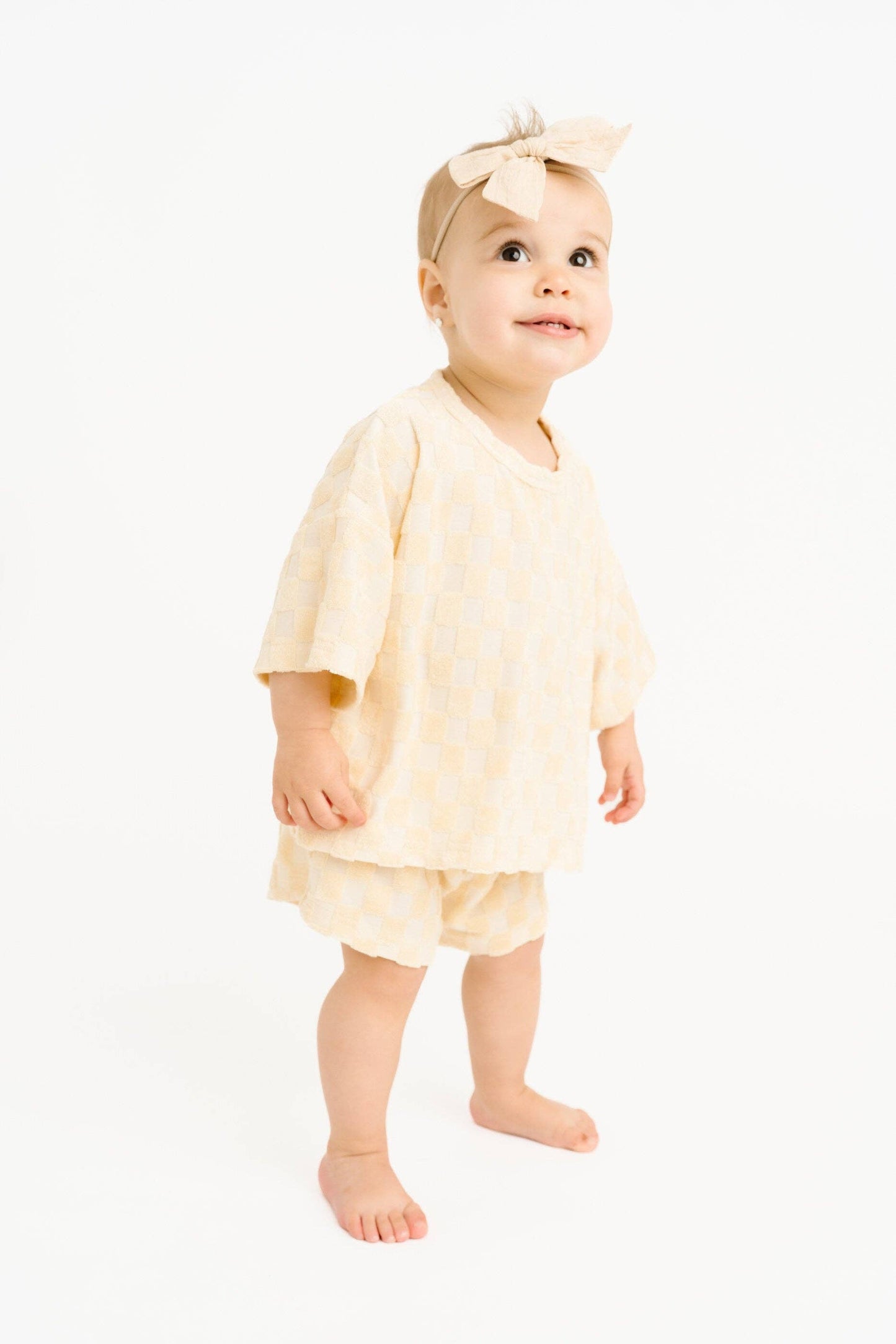 Sandy Checkered Terry Slouchy Set