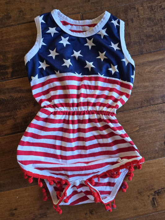 American Flag Romper-2T