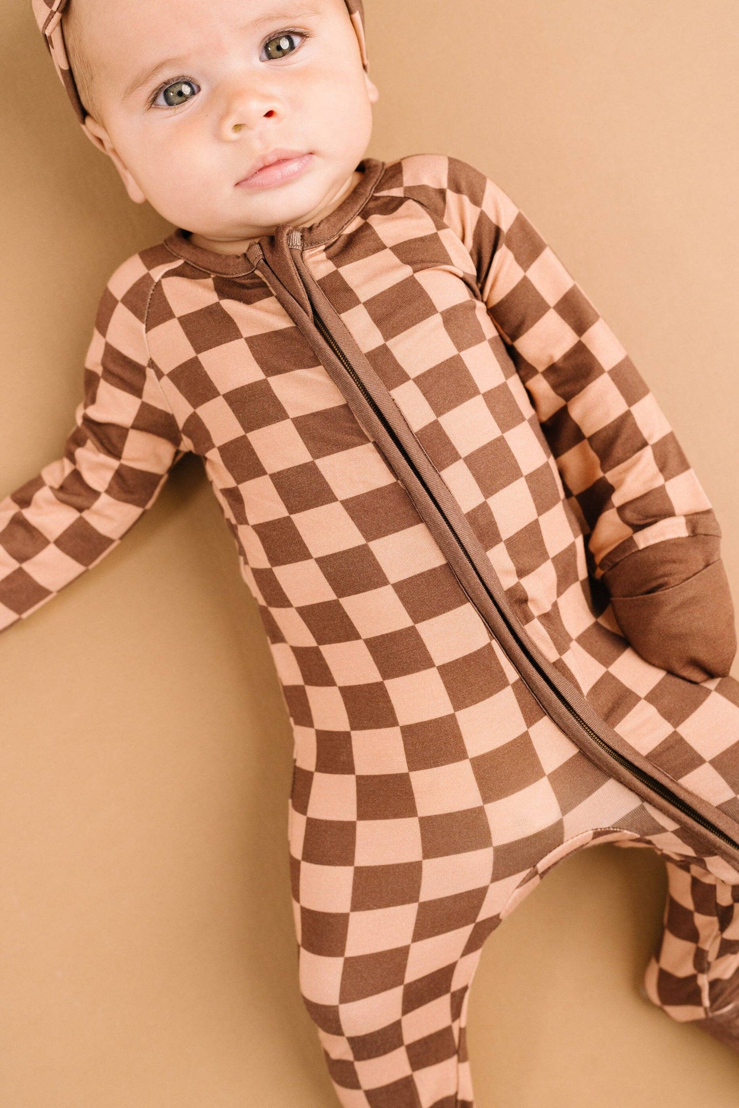 Espresso Checkered Bamboo Sleeper