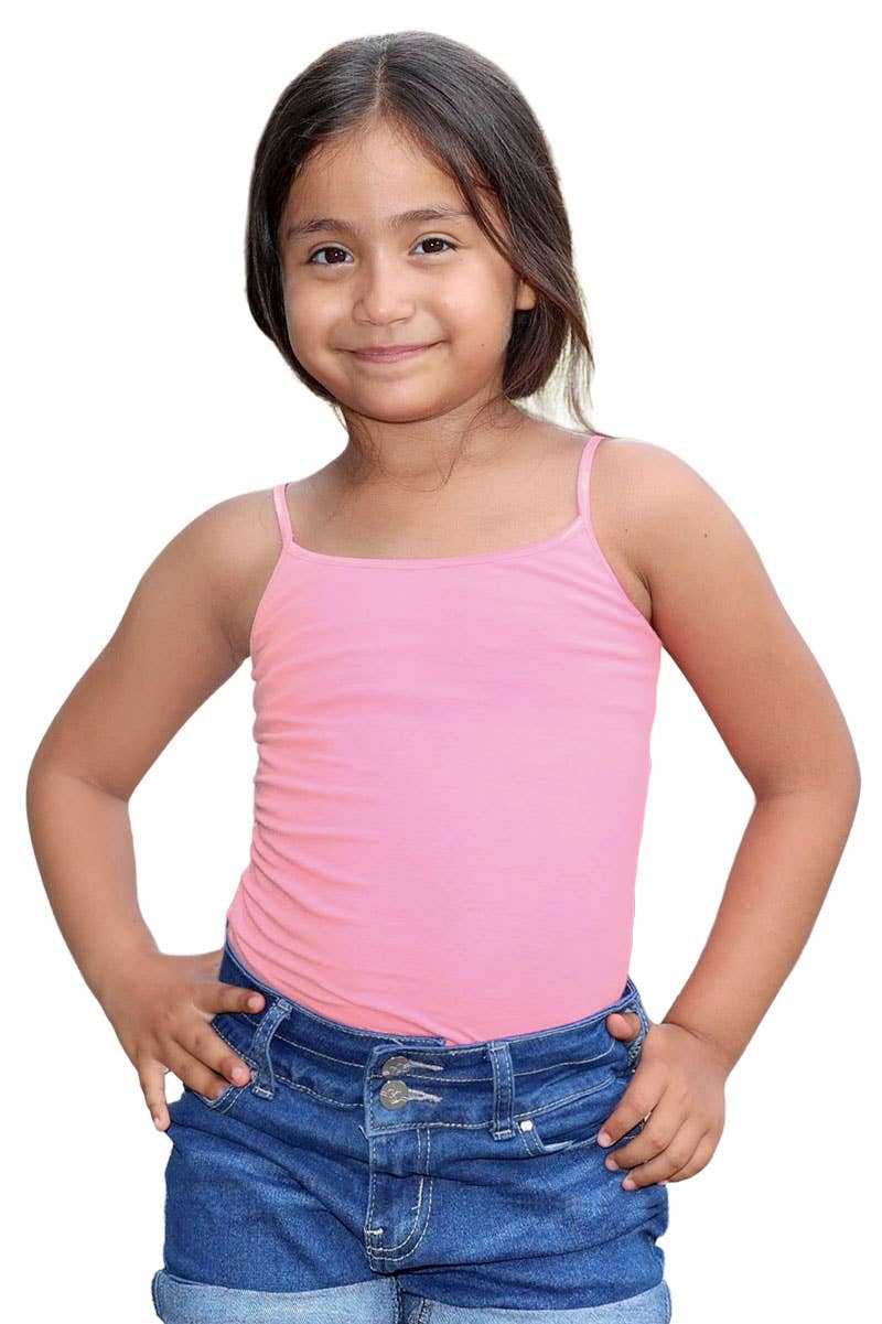 GKT-16058B Girl's Solid Cami Tank Soft Cotton Lycra