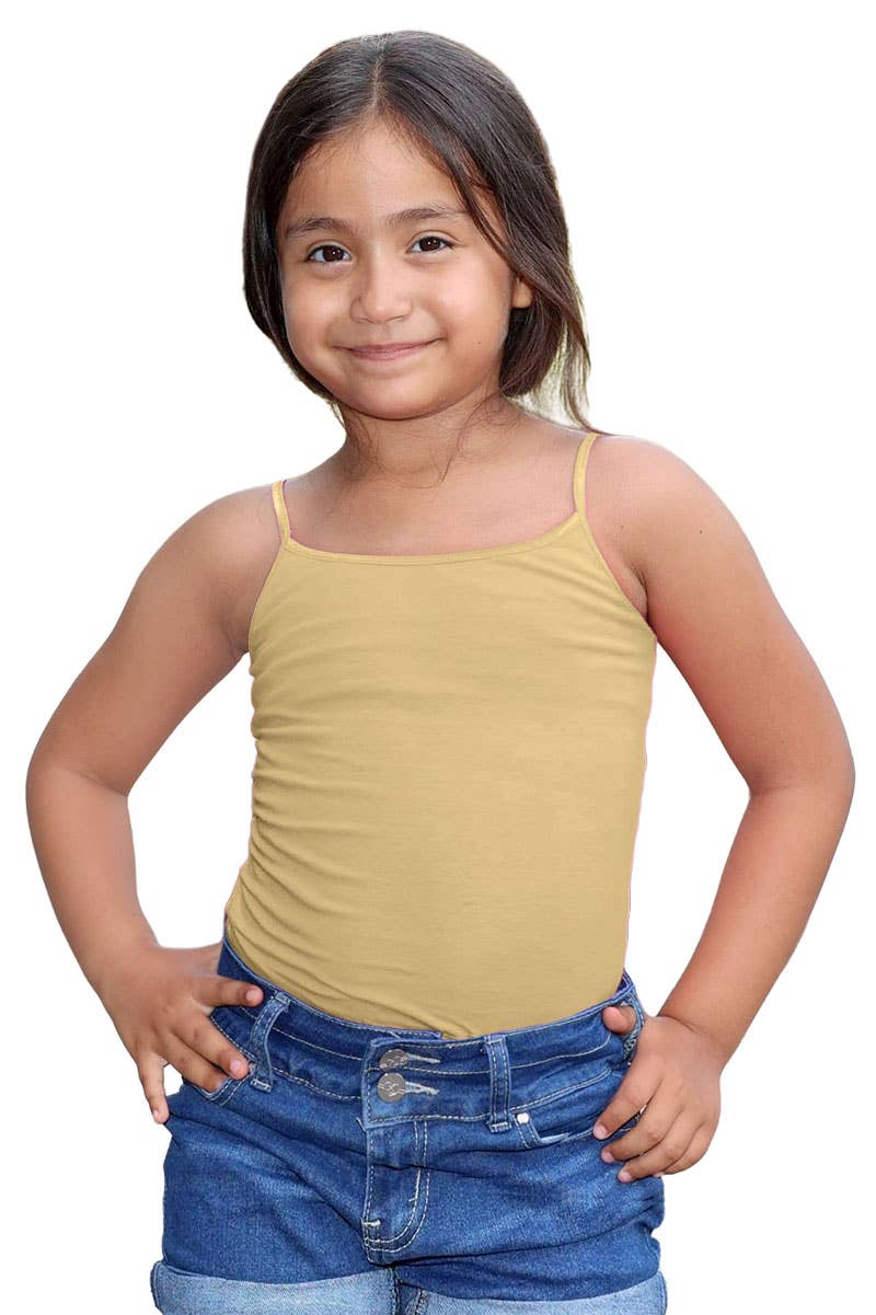 GKT-16058B Girl's Solid Cami Tank Soft Cotton Lycra