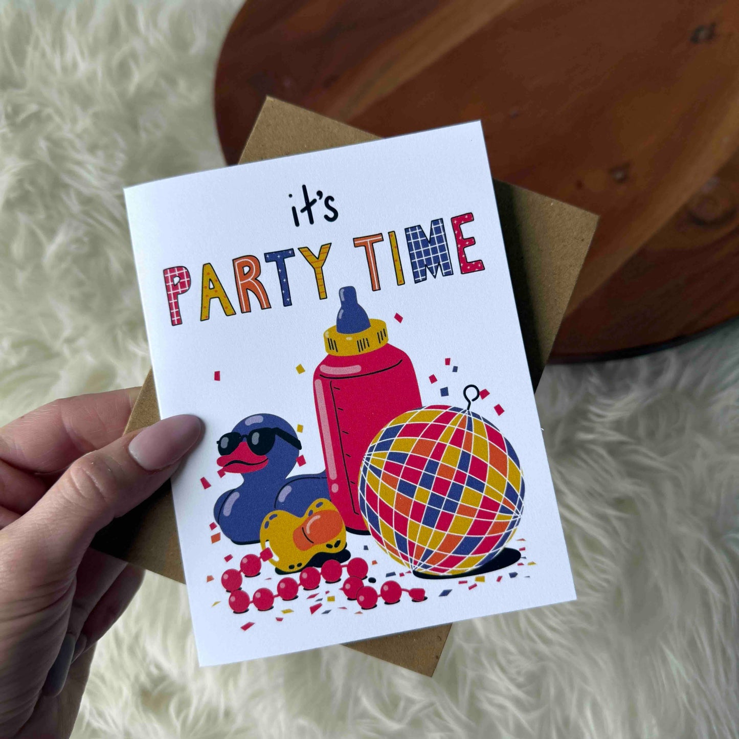 "It's Party Time" Baby Card
